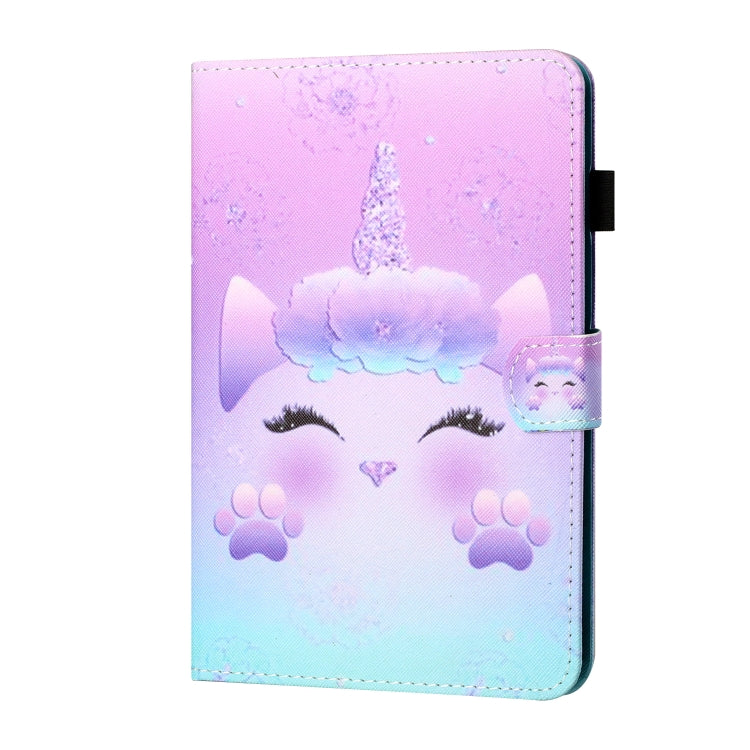 For iPad Pro 11 2024 Coloured Drawing Stitching Smart Leather Tablet Case(One Horned Cat) - iPad Pro 11 2024 Cases by PMC TechLife | Online Shopping South Africa | PMC TechLife | Buy Now Pay Later Mobicred