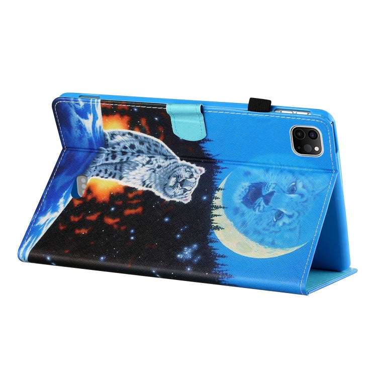 For iPad Pro 11 2024 Coloured Drawing Stitching Smart Leather Tablet Case(Moon Tiger) - iPad Pro 11 2024 Cases by PMC TechLife | Online Shopping South Africa | PMC TechLife | Buy Now Pay Later Mobicred
