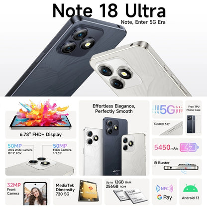 [HK Warehouse] Ulefone Note 18 Ultra, 6GB+256GB, Side Fingerprint, 6.78 inch Android 13 MediaTek Dimensity 720 5G MT6853 Octa Core 2.0GHz, NFC, Network: 5G(Lustrous Black) - Ulefone by Ulefone | Online Shopping South Africa | PMC Jewellery