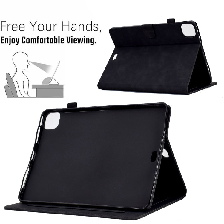 For iPad Pro 11 2024 Embossed Smile Smart Leather Tablet Case(Black) - free shipping - PMC TechLife - Order now!