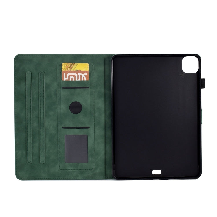 For iPad Pro 11 2024 Tower Embossed Leather Smart Tablet Case(Green) - iPad Pro 11 2024 Cases by PMC TechLife | Online Shopping South Africa | PMC TechLife | Buy Now Pay Later Mobicred