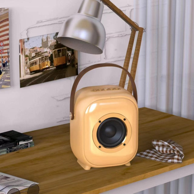 NewRixing NR168W Portable Colorful Bluetooth Speaker Home Dual Mic Karaoke Speaker(Creamy White) - free shipping - PMC Jewellery - Order now!