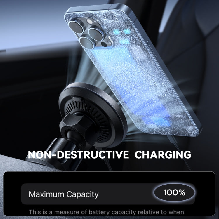 JOYROOM JR-ZS387 Cooling Fan Magnetic Car Wireless Charger Holder(Black) - Wireless Charger Holders by JOYROOM | Online Shopping South Africa | PMC Jewellery | Buy Now Pay Later Mobicred