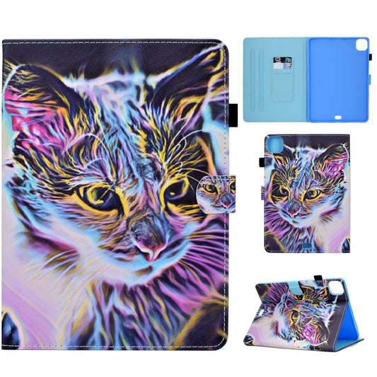For iPad Pro 11 2024 Colored Drawing Sewing Smart Leather Tablet Case(Colorful Cat) - iPad Pro 11 2024 Cases by PMC Jewellery | Online Shopping South Africa | PMC Jewellery | Buy Now Pay Later Mobicred