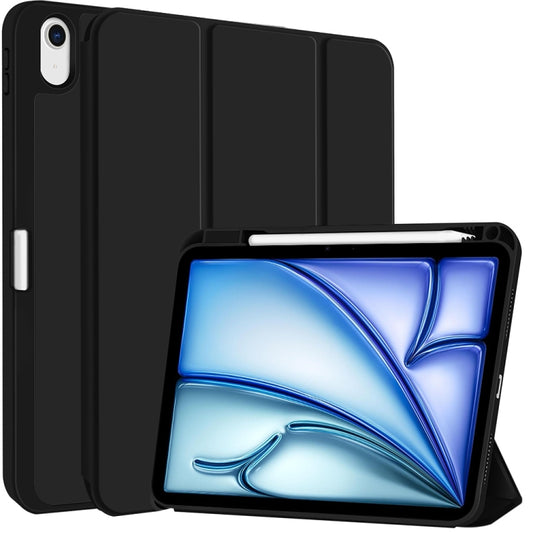 For iPad Air 11 2024 3-fold TPU Smart Leather Tablet Case with Pen Slot(Black) - iPad Air 11 2024 Cases by PMC Jewellery | Online Shopping South Africa | PMC Jewellery | Buy Now Pay Later Mobicred