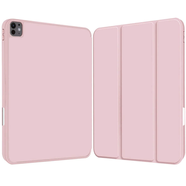 For iPad Pro 13 2024 3-fold TPU Smart Leather Tablet Case with Pen Slot(Pink) - iPad Pro 13 2024 Cases by PMC TechLife | Online Shopping South Africa | PMC TechLife | Buy Now Pay Later Mobicred