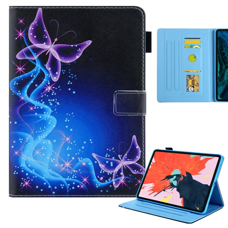 For iPad Pro 11 2024 Colored Drawing Leather Smart Tablet Case(Dual Purple Butterflies) - iPad Pro 11 2024 Cases by PMC TechLife | Online Shopping South Africa | PMC TechLife | Buy Now Pay Later Mobicred
