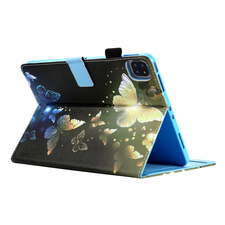 For iPad Pro 11 2024 Colored Drawing Leather Smart Tablet Case(Gold Butterflies) - iPad Pro 11 2024 Cases by PMC TechLife | Online Shopping South Africa | PMC TechLife | Buy Now Pay Later Mobicred