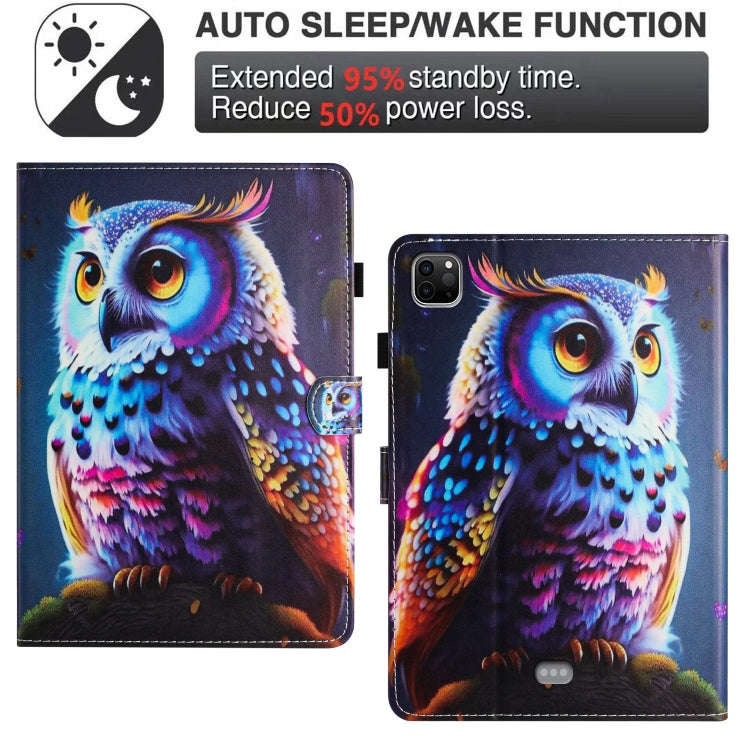 For iPad Pro 11 2024 Painted Litchi Leather Sewing Smart Tablet Case(Colorful Owl) - iPad Pro 11 2024 Cases by PMC Jewellery | Online Shopping South Africa | PMC Jewellery | Buy Now Pay Later Mobicred