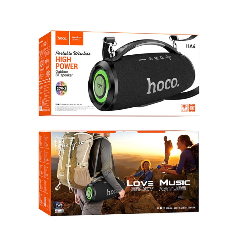 hoco HA4 Surge Outdoor Bluetooth 5.3 Speaker Support TWS / FM(Black) - Desktop Speaker by hoco | Online Shopping South Africa | PMC Jewellery | Buy Now Pay Later Mobicred