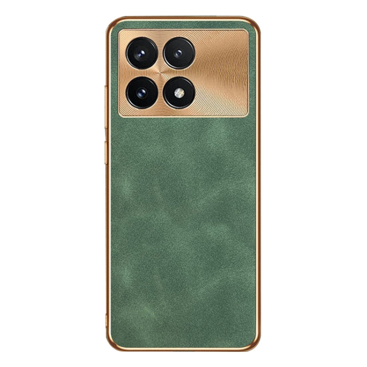 For Xiaomi Redmi K70 Electroplating Lambskin Leather Phone Case(Green) - K70 Cases by PMC Jewellery | Online Shopping South Africa | PMC Jewellery | Buy Now Pay Later Mobicred