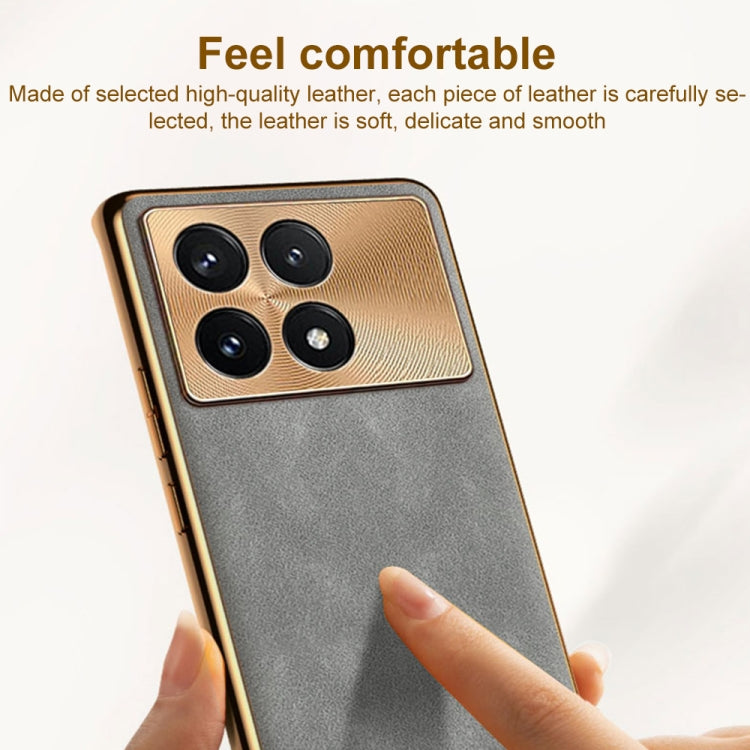 For Xiaomi Redmi K70 Electroplating Lambskin Leather Phone Case(Green) - Xiaomi Cases by PMC Jewellery | Online Shopping South Africa | PMC Jewellery | Buy Now Pay Later Mobicred