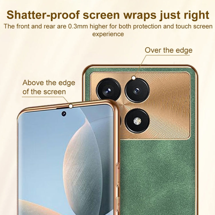For Xiaomi Redmi K70 Pro Electroplating Lambskin Leather Phone Case(Grey) - Xiaomi Cases by PMC Jewellery | Online Shopping South Africa | PMC Jewellery | Buy Now Pay Later Mobicred