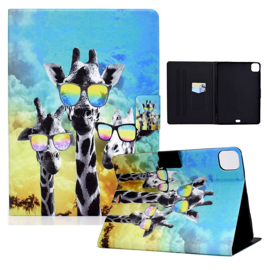 For iPad Pro 11 2024 Voltage Colored Drawing Smart Leather Tablet Case(Glasses Giraffe) - iPad Pro 11 2024 Cases by PMC Jewellery | Online Shopping South Africa | PMC Jewellery | Buy Now Pay Later Mobicred