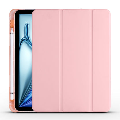 For iPad Air 11 2024 3-fold TPU Leather Smart Tablet Case with Pen Slot(Pink) - iPad Air 11 2024 Cases by PMC Jewellery | Online Shopping South Africa | PMC Jewellery | Buy Now Pay Later Mobicred
