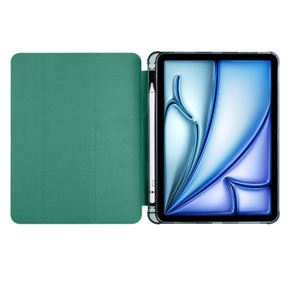 For iPad Air 11 2024 3-fold TPU Leather Smart Tablet Case with Pen Slot(Pine Green) - iPad Air 11 2024 Cases by PMC Jewellery | Online Shopping South Africa | PMC Jewellery | Buy Now Pay Later Mobicred