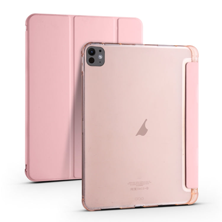 For iPad Pro 11 2024 3-fold TPU Leather Smart Tablet Case with Pen Slot(Pink) - iPad Pro 11 2024 Cases by PMC TechLife | Online Shopping South Africa | PMC TechLife | Buy Now Pay Later Mobicred