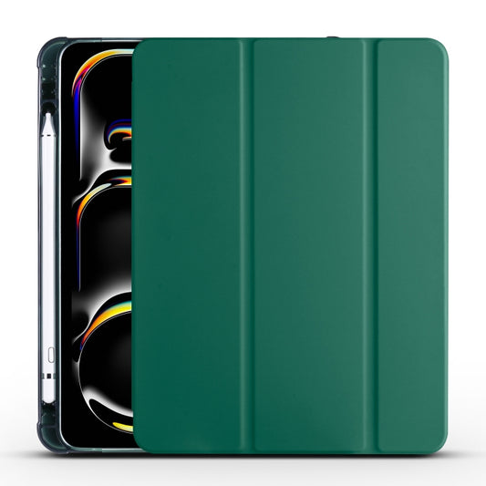 For iPad Pro 11 2024 3-fold TPU Leather Smart Tablet Case with Pen Slot(Pine Green) - iPad Pro 11 2024 Cases by PMC Jewellery | Online Shopping South Africa | PMC Jewellery | Buy Now Pay Later Mobicred