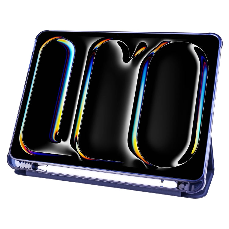 For iPad Pro 13 2024 3-fold TPU Leather Smart Tablet Case with Pen Slot(Dark Blue) - iPad Pro 13 2024 Cases by PMC TechLife | Online Shopping South Africa | PMC TechLife | Buy Now Pay Later Mobicred