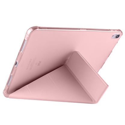 For iPad Air 11 2024 Multi-folding TPU Leather Smart Tablet Case with Pen Slot(Pink) - iPad Air 11 2024 Cases by PMC Jewellery | Online Shopping South Africa | PMC Jewellery | Buy Now Pay Later Mobicred