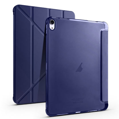 For iPad Air 11 2024 Multi-folding TPU Leather Smart Tablet Case with Pen Slot(Dark Blue) - iPad Air 11 2024 Cases by PMC Jewellery | Online Shopping South Africa | PMC Jewellery | Buy Now Pay Later Mobicred