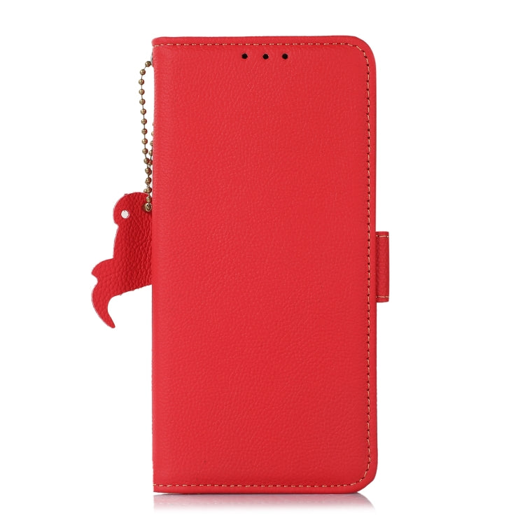 For iPhone 16 Pro Side-Magnetic TJ Genuine Leather RFID Phone Case(Red) - iPhone 16 Pro Cases by PMC TechLife | Online Shopping South Africa | PMC TechLife | Buy Now Pay Later Mobicred
