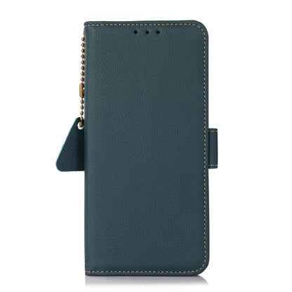 For iPhone 16 Side-Magnetic TJ Genuine Leather RFID Phone Case(Green) - iPhone 16 Cases by PMC Jewellery | Online Shopping South Africa | PMC Jewellery | Buy Now Pay Later Mobicred