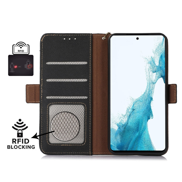 For iPhone 16 Plus Side-Magnetic TJ Genuine Leather RFID Phone Case(Black) - free shipping - PMC TechLife - Order now!