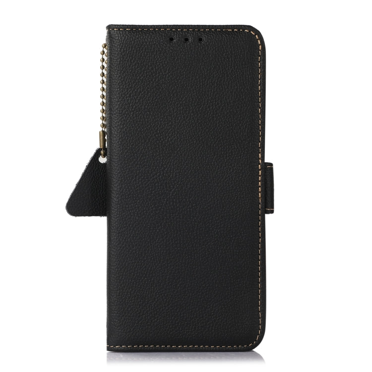 For iPhone 16e Side-Magnetic TJ Genuine Leather RFID Phone Case(Black) - iPhone 16e Cases by PMC TechLife | Online Shopping South Africa | PMC TechLife | Buy Now Pay Later Mobicred