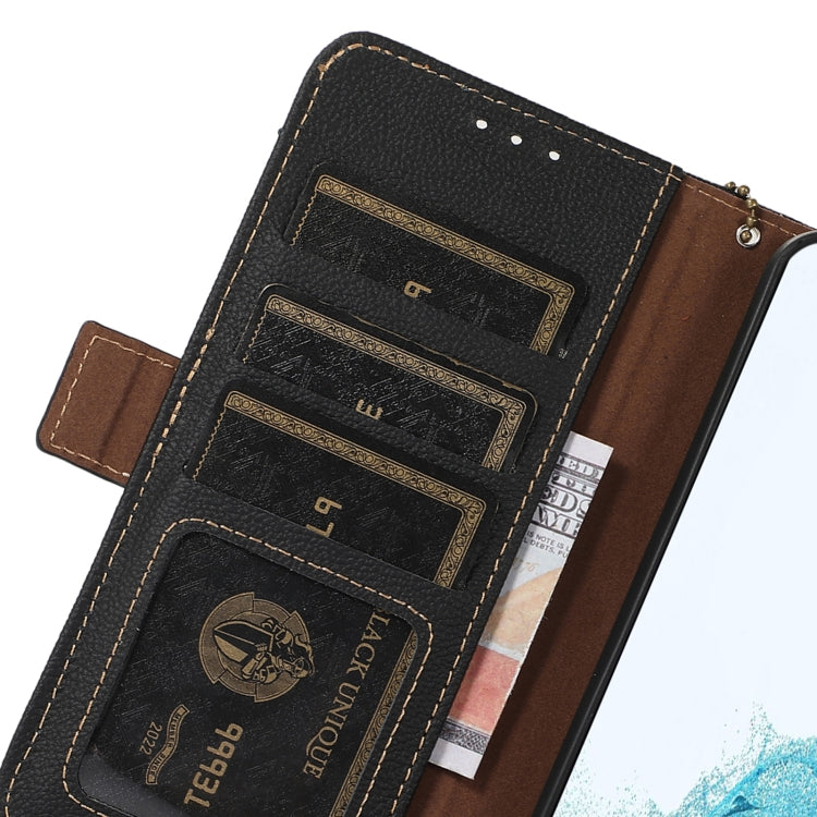 For iPhone 16e Side-Magnetic TJ Genuine Leather RFID Phone Case(Black) - iPhone 16e Cases by PMC TechLife | Online Shopping South Africa | PMC TechLife | Buy Now Pay Later Mobicred