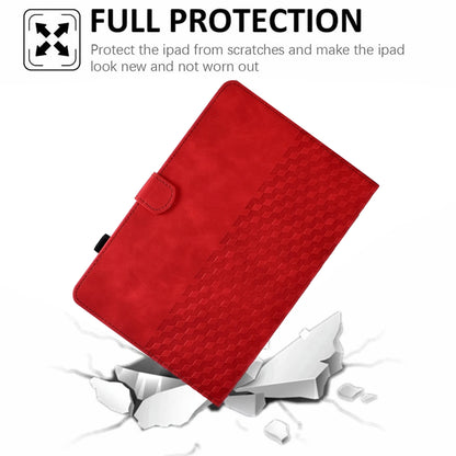 For iPad Pro 11 2024 Rhombus Embossed Leather Tablet Case(Red) - iPad Pro 11 2024 Cases by PMC Jewellery | Online Shopping South Africa | PMC Jewellery | Buy Now Pay Later Mobicred