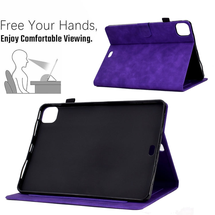 For iPad Pro 11 2024 Peony Butterfly Embossed Leather Smart Tablet Case(Purple) - iPad Pro 11 2024 Cases by PMC Jewellery | Online Shopping South Africa | PMC Jewellery | Buy Now Pay Later Mobicred