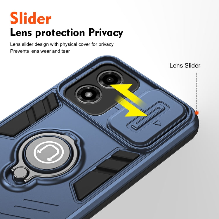 For Motorola Moto G04 / G24 Camshield Ring Holder Phone Case(Royal Blue) - Motorola Cases by PMC TechLife | Online Shopping South Africa | PMC TechLife | Buy Now Pay Later Mobicred