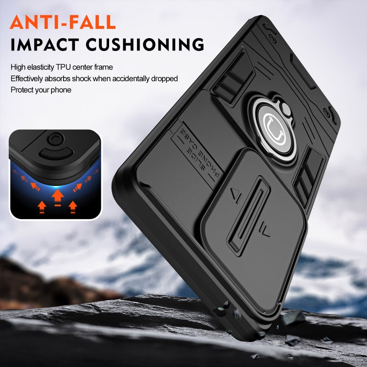 For OPPO Reno11 Global Camshield Ring Holder Phone Case(Black) - Reno11 Cases by PMC TechLife | Online Shopping South Africa | PMC TechLife | Buy Now Pay Later Mobicred