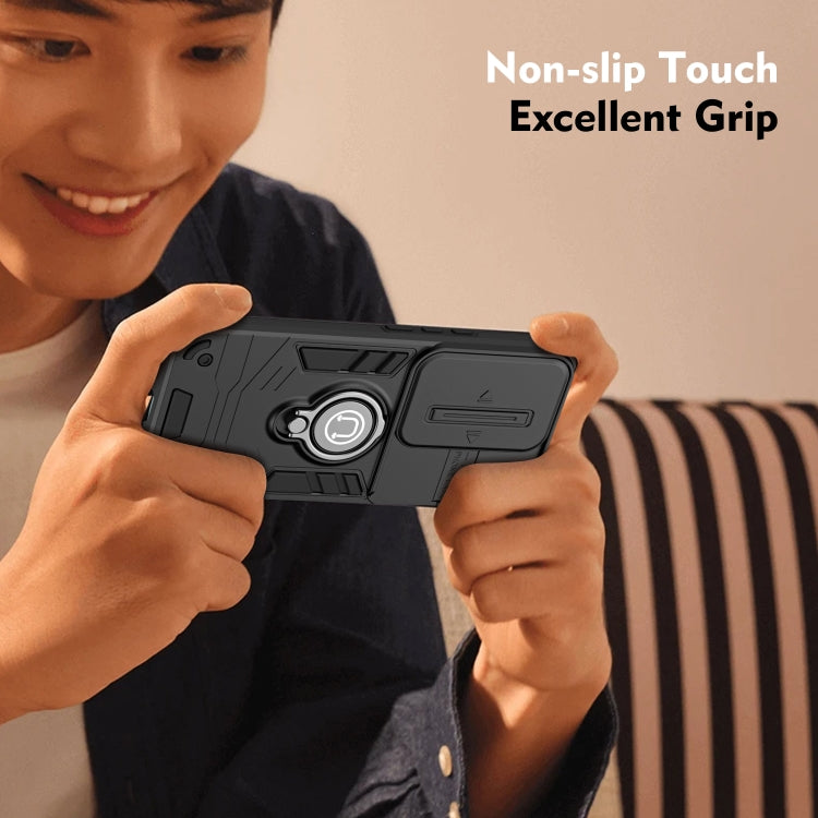 For OPPO Reno11 Global Camshield Ring Holder Phone Case(Black) - Reno11 Cases by PMC TechLife | Online Shopping South Africa | PMC TechLife | Buy Now Pay Later Mobicred