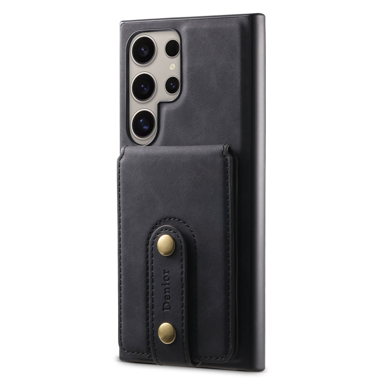 For Samsung Galaxy S24 Ultra 5G Denior D14 NK Retro Pattern MagSafe Magnetic Card Holder Leather Phone Case(Black) - Galaxy S24 Ultra 5G Cases by Denior | Online Shopping South Africa | PMC Jewellery | Buy Now Pay Later Mobicred