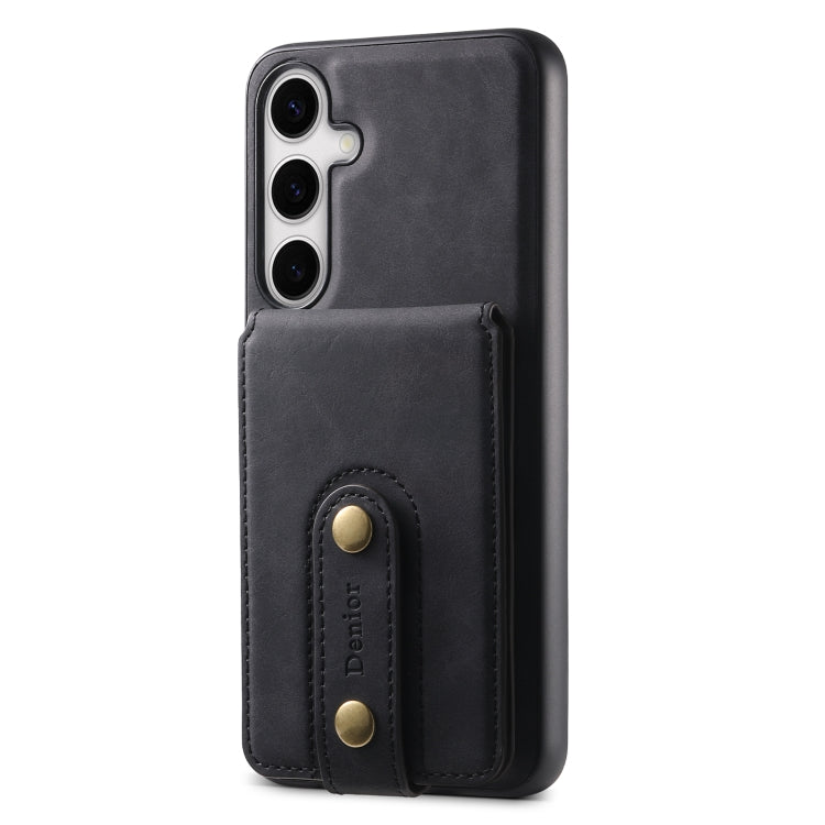 For Samsung Galaxy S24 5G Denior D14 NK Retro Pattern MagSafe Magnetic Card Holder Leather Phone Case(Black) - Galaxy S24 5G Cases by Denior | Online Shopping South Africa | PMC Jewellery | Buy Now Pay Later Mobicred