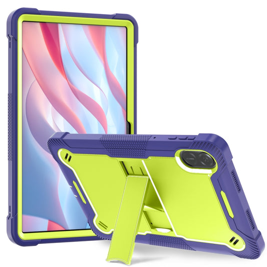 For Honor Pad X9 / X8 Pro Shockproof Silicone Hybrid PC Tablet Case with Holder(Yellow Green + Navy Blue) - Honor by PMC Jewellery | Online Shopping South Africa | PMC Jewellery | Buy Now Pay Later Mobicred