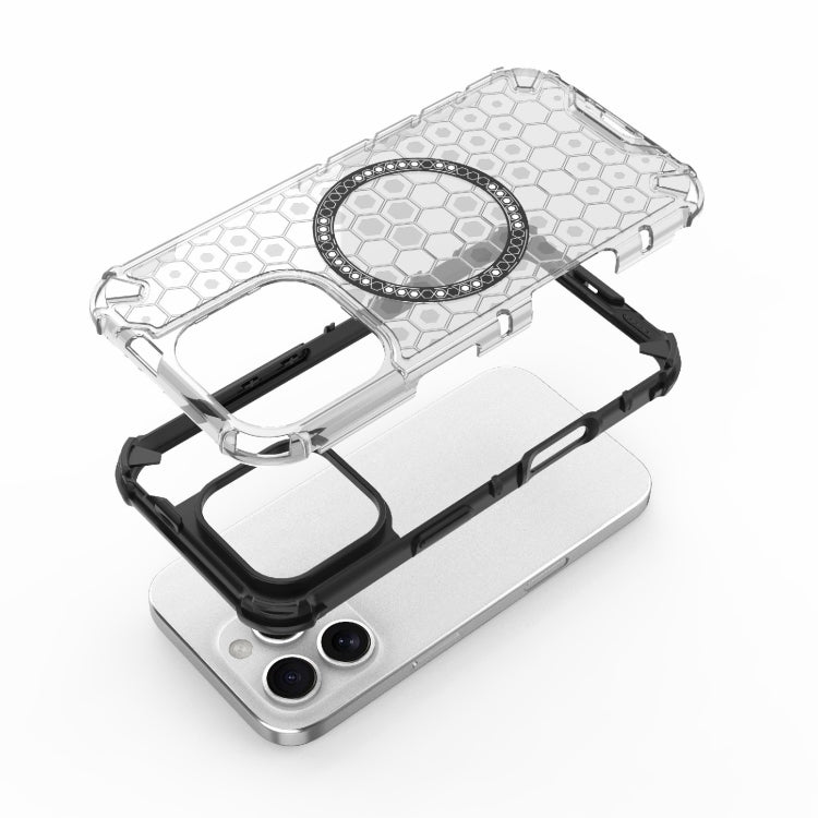 For iPhone 16 Pro Honeycomb Magnetic Ring Shockproof Phone Case(Green) - iPhone 16 Pro Cases by PMC TechLife | Online Shopping South Africa | PMC TechLife | Buy Now Pay Later Mobicred