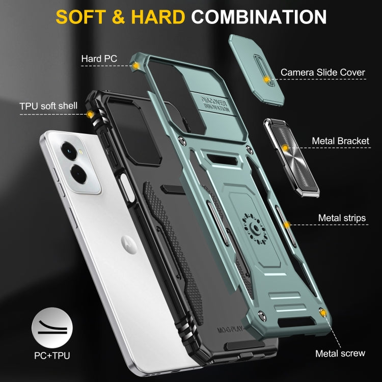 For Motorola Moto G Play 5G 2024 Armor PC + TPU Camera Shield Phone Case(Alpine Green) - Motorola Cases by PMC Jewellery | Online Shopping South Africa | PMC Jewellery | Buy Now Pay Later Mobicred