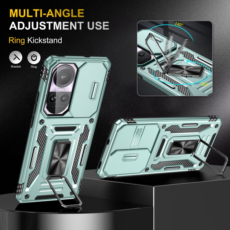 For OPPO Reno10 Global Armor PC + TPU Camera Shield Phone Case(Alpine Green) - OPPO Cases by PMC TechLife | Online Shopping South Africa | PMC TechLife | Buy Now Pay Later Mobicred