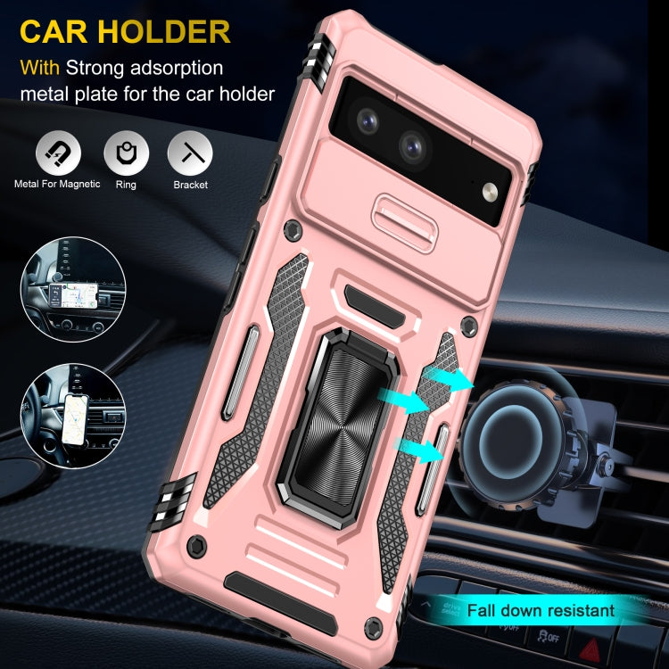 For Google Pixel 9/9 Pro Armor PC + TPU Camera Shield Phone Case(Rose Gold) - Google Cases by PMC Jewellery | Online Shopping South Africa | PMC Jewellery | Buy Now Pay Later Mobicred