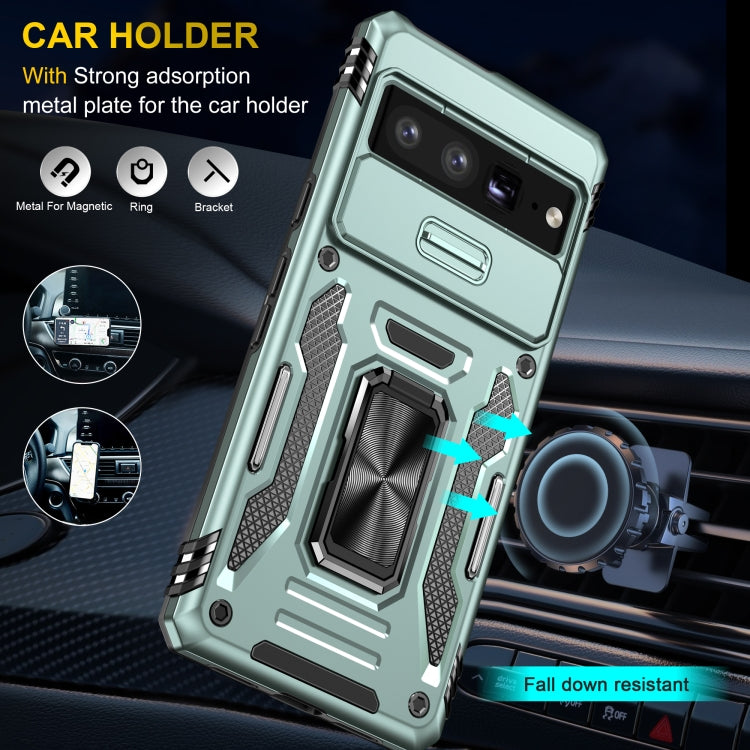 For Google Pixel 9 Pro XL 6.8 Armor PC + TPU Camera Shield Phone Case(Alpine Green) - Google Cases by PMC TechLife | Online Shopping South Africa | PMC TechLife | Buy Now Pay Later Mobicred