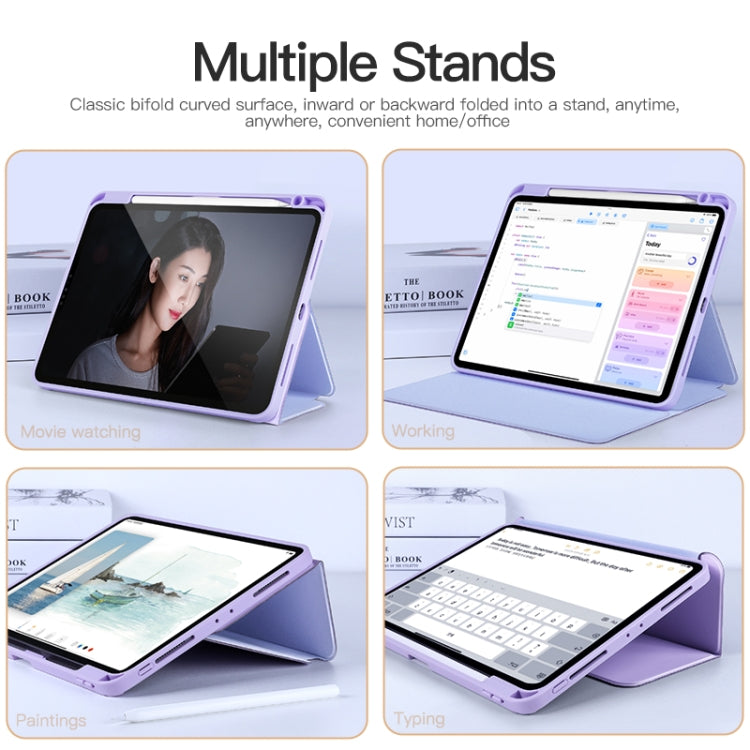 For iPad Air 13 2024 / Pro 12.9 2022 2-Fold Clear Acrylic Leather Tablet Case(Light Grey) - iPad Pro 12.9 (2022/2021) Cases by PMC TechLife | Online Shopping South Africa | PMC TechLife | Buy Now Pay Later Mobicred