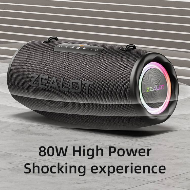Zealot S87 80W Portable Outdoor Bluetooth Speaker with RGB Light(Blue) - free shipping - PMC Jewellery - Order now!