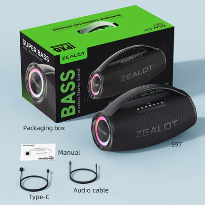 Zealot S97 80W Outdoor Portable RGB Light Bluetooth Speaker(Black) - Waterproof Speaker by ZEALOT | Online Shopping South Africa | PMC Jewellery | Buy Now Pay Later Mobicred