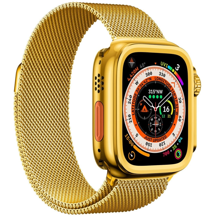 For Apple Watch Series 9 / 8 / 7 45mm Change to Ultra 49mm Alloy Watch Case(Gold) - Watch Cases by PMC Jewellery | Online Shopping South Africa | PMC Jewellery | Buy Now Pay Later Mobicred