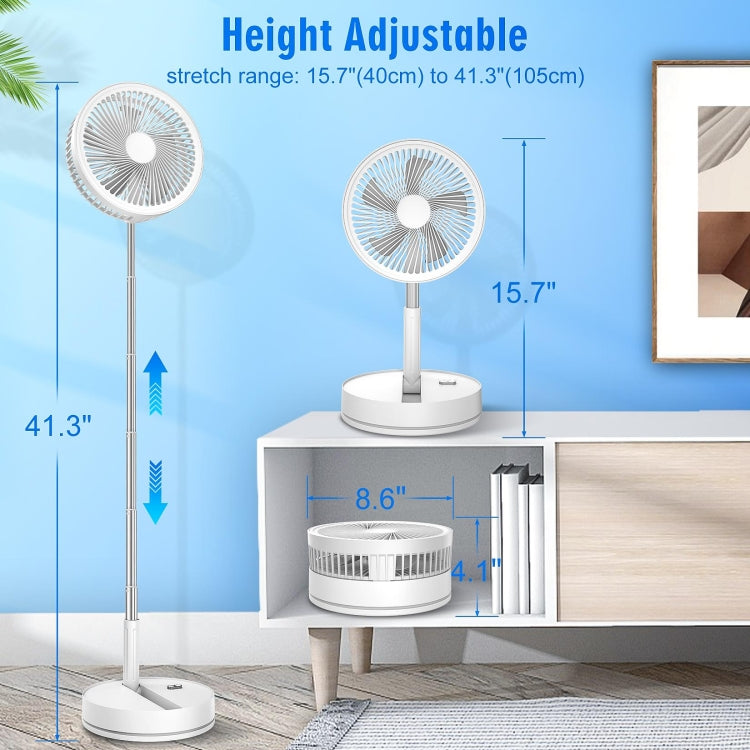 F9 Folding Adjustable Height Desktop Electric Fan(White) - Electric Fans by PMC TechLife | Online Shopping South Africa | PMC TechLife | Buy Now Pay Later Mobicred