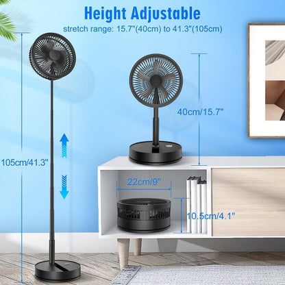 F9 Folding Adjustable Height Desktop Electric Fan(Black) - Electric Fans by PMC Jewellery | Online Shopping South Africa | PMC Jewellery | Buy Now Pay Later Mobicred