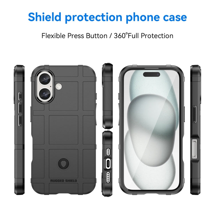 For iPhone 16 Plus Full Coverage Shockproof TPU Phone Case(Black) - iPhone 16 Plus Cases by PMC TechLife | Online Shopping South Africa | PMC TechLife | Buy Now Pay Later Mobicred